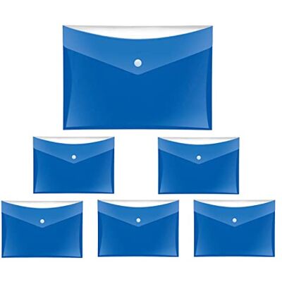 VELOFLEX A455015 Dokumententasche Velocolor, 6 Stück, DIN A5, blau, Dokumentenhülle aus PP-Folie VELOFLEX A455015 Dokumententasche Velocolor, 6 Stück, DIN A5, blau, Dokumentenhülle aus PP-Folie