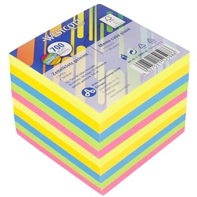 Westcott Notizzettel bunt 700 Blatt Zettelblock geleimt mit 9 x 9 cm großen Blättern in 5 Farben FSC-zertifiziertes Papier 80g/m² E-1730907 00 Westcott Notizzettel bunt 700 Blatt Zettelblock geleimt mit 9 x 9 cm großen Blättern in 5 Farben FSC-zertifiziertes Papier 80g/m² E-1730907 00