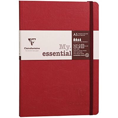 Clairefontaine 793462C Notizbuch AgeBag My Essentials, DIN A5, 14,8 x 21 cm, 96 Blatt, liniert, nummeriert, 90g, 1 Stück, rot Clairefontaine 793462C Notizbuch AgeBag My Essentials, DIN A5, 14,8 x 21 cm, 96 Blatt, liniert, nummeriert, 90g, 1 Stück, rot