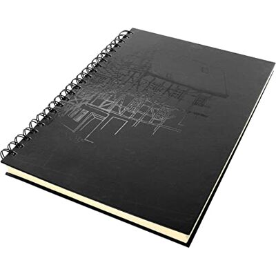 Kangaro Skizzenbuch A4 blanko, Wire-o, Hardcover, schwarz mit Druck, 140g creme Papier, K-5576 Kangaro Skizzenbuch A4 blanko, Wire-o, Hardcover, schwarz mit Druck, 140g creme Papier, K-5576