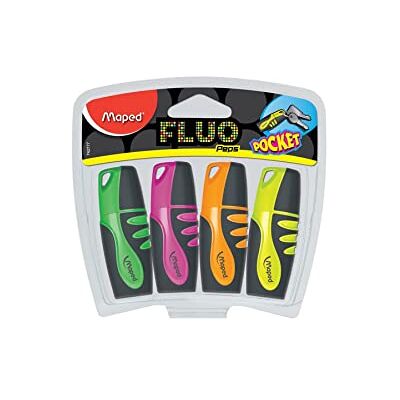 Maped M742777 Textmarker Fluo Peps Pocket Soft, 4er Packung Maped M742777 Textmarker Fluo Peps Pocket Soft, 4er Packung
