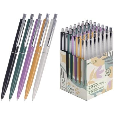 Westcott Kugelschreiber ALLTIME Mix 50 Stück GRS-zertifizierte Druckkugelschreiber, blaue Tinte Strichstärke M, X20 Standardmine Dokumentenecht nach ISO 12757-2 Metallclip E-733795 00 Westcott Kugelschreiber ALLTIME Mix 50 Stück GRS-zertifizierte Druckkugelschreiber, blaue Tinte Strichstärke M, X20 Standardmine Dokumentenecht nach ISO 12757-2 Metallclip E-733795 00