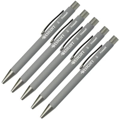 Westcott PRIMESOFT-XB Kugelschreiber 5 Stück Grau GRS-zertifizierte Premium Kugelschreiber aus Aluminium Dokumentenecht mit blauer Tinte Strichstärke XB 1,4 mm E-1744997 00 Westcott PRIMESOFT-XB Kugelschreiber 5 Stück Grau GRS-zertifizierte Premium Kugelschreiber aus Aluminium Dokumentenecht mit blauer Tinte Strichstärke XB 1,4 mm E-1744997 00