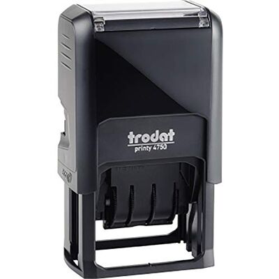 Trodat Printy 4750/L2 Datumstempel mit Text BEZAHLT, Selbstfärber, Abdruckfarbe blau-rot Trodat Printy 4750/L2 Datumstempel mit Text BEZAHLT, Selbstfärber, Abdruckfarbe blau-rot