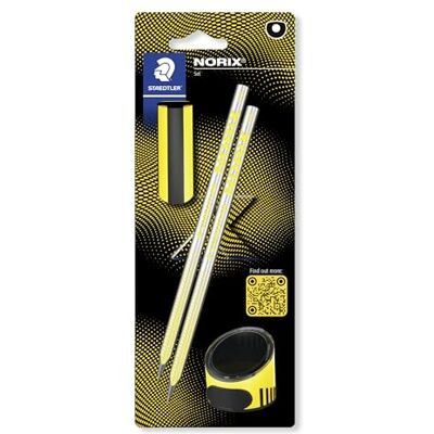 Staedtler NORIX 181 Bleistift HB – 2er-Set, mit Zubehör Radierer & Spitzdose, stylisches schwarzes Design – zum Schreiben – Art.-Nr. 181 SBK2-1 Staedtler NORIX 181 Bleistift HB – 2er-Set, mit Zubehör Radierer & Spitzdose, stylisches schwarzes Design – zum Schreiben – Art.-Nr. 181 SBK2-1