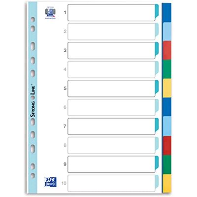 Oxford Kunststoff-Register A4, Strong-Line, blanko, 10-teilig, 10 Stück Oxford Kunststoff-Register A4, Strong-Line, blanko, 10-teilig, 10 Stück
