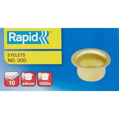 Rapid 31073008 Öse Nummer 300, 4mm, vermessingt, 1000 Stück Rapid 31073008 Öse Nummer 300, 4mm, vermessingt, 1000 Stück