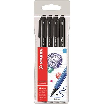 STABILO Filzschreiber pointMax 4er Pack schwarz STABILO Filzschreiber pointMax 4er Pack schwarz