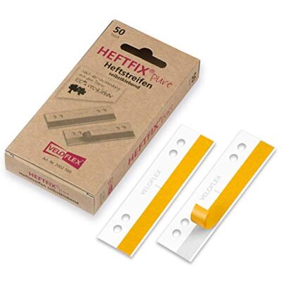 VELOFLEX Heftfix Pure Abheftstreifen 105 mm, 50er Packung, Weiß Selbstklebend, FSC-zertifiziertes Papier, Lochabstand 60 und 80 mm, Standardlochung VELOFLEX Heftfix Pure Abheftstreifen 105 mm, 50er Packung, Weiß Selbstklebend, FSC-zertifiziertes Papier, Lochabstand 60 und 80 mm, Standardlochung