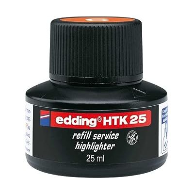 edding HTK 25 Nachfülltinte orange 25 ml mit Kapillarsystem, ideal zum sauberen und unkomplizierten Nachfüllen der Textmarker e-345 und e-24 edding HTK 25 Nachfülltinte orange 25 ml mit Kapillarsystem, ideal zum sauberen und unkomplizierten Nachfüllen der Textmarker e-345 und e-24