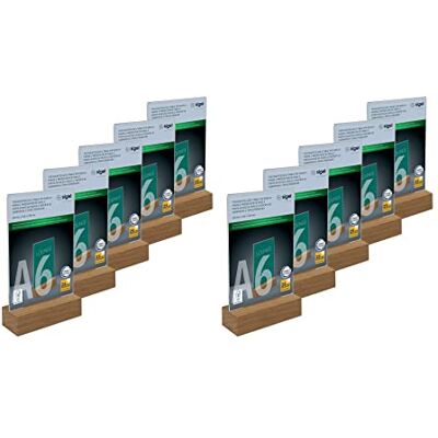 Sigel TA252/10 Tischaufsteller A6 hoch, mit Eichenholz-Sockel, 10er Pack, glasklares Acryl, garantiert UV-beständig, Holz FSC-zertifiziert, Werbeaufsteller Sigel TA252/10 Tischaufsteller A6 hoch, mit Eichenholz-Sockel, 10er Pack, glasklares Acryl, garantiert UV-beständig, Holz FSC-zertifiziert, Werbeaufsteller