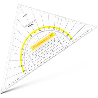 Aristo Geodreieck 1555/4 aus glasklarem Plexiglas mit lösbarem Griff Hypotenuse 25 cm, Tuschenoppen und Facetten an allen Seiten für saubere Linien und präzise Ergebnisse Aristo Geodreieck 1555/4 aus glasklarem Plexiglas mit lösbarem Griff Hypotenuse 25 cm, Tuschenoppen und Facetten an allen Seiten für saubere Linien und präzise Ergebnisse