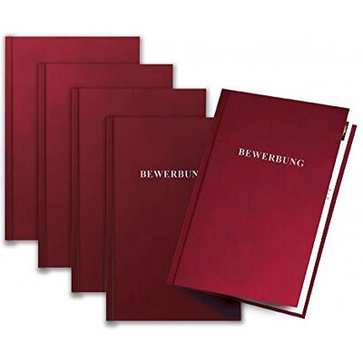 Exacompta 445103KHSB Bewerbungsmappe (Silberdruck, Premium-Manila-Karton, DIN A4) 5er Pack bordeaux Exacompta 445103KHSB Bewerbungsmappe (Silberdruck, Premium-Manila-Karton, DIN A4) 5er Pack bordeaux