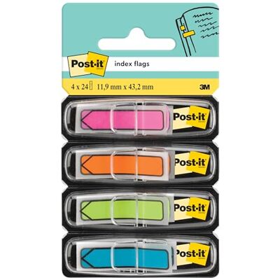 Post-it Index Pfeile, Blau, Orange, Rosa und Grün, 4 x 24 Haftstreifen im Spender 11.9 mm x 43.2 mm Für Dokumente und Wichtige Informationen Post-it Index Pfeile, Blau, Orange, Rosa und Grün, 4 x 24 Haftstreifen im Spender 11.9 mm x 43.2 mm Für Dokumente und Wichtige Informationen