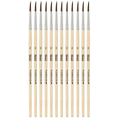 Idena 90087 Haarpinsel, Größe 2, mit unlackiertem Holzstiel, 12er Set, Malpinsel für Schulkinder Hobbykünstler Idena 90087 Haarpinsel, Größe 2, mit unlackiertem Holzstiel, 12er Set, Malpinsel für Schulkinder Hobbykünstler
