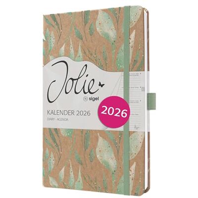 Sigel J6803 Wochenkalender 2026 A5, gold, Hardcover aus Kraftpapier, Gummiband, Stiftschlaufe, 174 Seiten, vegan, Buchkalender, Terminplaner Taschenkalender Jolie Sigel J6803 Wochenkalender 2026 A5, gold, Hardcover aus Kraftpapier, Gummiband, Stiftschlaufe, 174 Seiten, vegan, Buchkalender, Terminplaner Taschenkalender Jolie