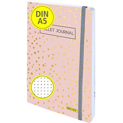 Online Bullet Journal Spotlights Rose, 120 g/m² FSC Papier, DIN A5, 144 Innenseiten dotted/gepunket, Notizbuch mit Soft Cover und Gummiband, Tagebuch für Notizen, Skizzen, Lettering Online Bullet Journal Spotlights Rose, 120 g/m² FSC Papier, DIN A5, 144 Innenseiten dotted/gepunket, Notizbuch mit Soft Cover und Gummiband, Tagebuch für Notizen, Skizzen, Lettering