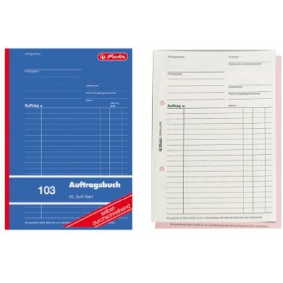 Herlitz 880534 Auftragsbuch A5 103 3x40 Blatt selbstdurchschreibend Herlitz 880534 Auftragsbuch A5 103 3x40 Blatt selbstdurchschreibend