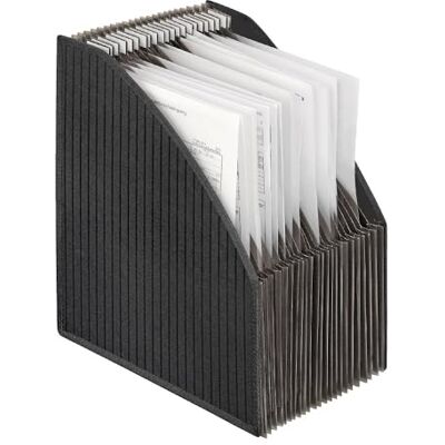 VELOFLEX 4446280 Stehsammler-Fächerbox DIN A4, starke PP-Folie, mit textilverstärkten Kanten, Box mit 23 Fächern, passend für A4-Unterlagen, Unterteil flexibel, schwarz, 1 Stück VELOFLEX 4446280 Stehsammler-Fächerbox DIN A4, starke PP-Folie, mit textilverstärkten Kanten, Box mit 23 Fächern, passend für A4-Unterlagen, Unterteil flexibel, schwarz, 1 Stück