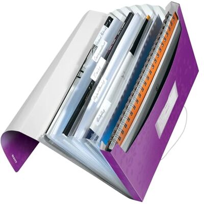 Leitz 45890062 Fächermappe WOW, A4, 6 Fächer, PP, violett Leitz 45890062 Fächermappe WOW, A4, 6 Fächer, PP, violett