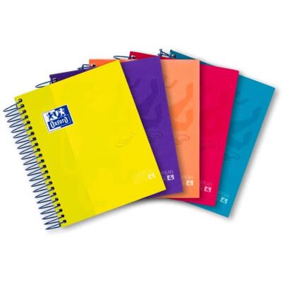 Oxford Notizblock, A6, mit Spirale, 240 Seiten, kariert, sortiert, 5er Pack Oxford Notizblock, A6, mit Spirale, 240 Seiten, kariert, sortiert, 5er Pack