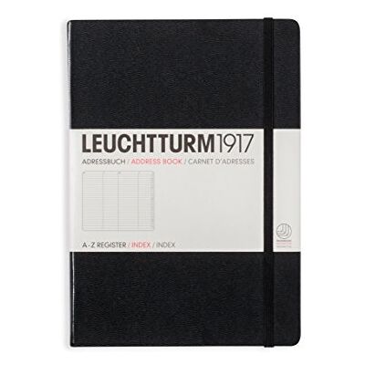 LEUCHTTURM1917 330862 Adressbuch (A-Z Register, Medium, A5) schwarz LEUCHTTURM1917 330862 Adressbuch (A-Z Register, Medium, A5) schwarz