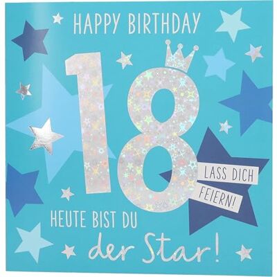 Depesche 11515-031 Zahlenkarte zum 18. Geburtstag mit Musik, veredelte Klappkarte mit originellem Innentext, inkl. Umschlag, Format 15,5 x 15,5 cm Depesche 11515-031 Zahlenkarte zum 18. Geburtstag mit Musik, veredelte Klappkarte mit originellem Innentext, inkl. Umschlag, Format 15,5 x 15,5 cm