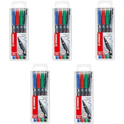 STABILO Folienstift OHPen universal permanent medium 5x 4er Pack grün, rot, blau, schwarz STABILO Folienstift OHPen universal permanent medium 5x 4er Pack grün, rot, blau, schwarz