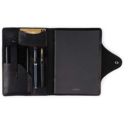 Londo Echtleder Portfolio – Schreibmappe mit Notizblock & Druckknopfverschluss für Business, Büro & Reisen Londo Echtleder Portfolio – Schreibmappe mit Notizblock & Druckknopfverschluss für Business, Büro & Reisen