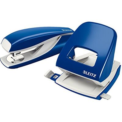Leitz Büro Heftgerät und Locher-Set, Für 30 Blatt, Ergonomische Design, Blau, NeXXt-Serie, 50950035 Leitz Büro Heftgerät und Locher-Set, Für 30 Blatt, Ergonomische Design, Blau, NeXXt-Serie, 50950035