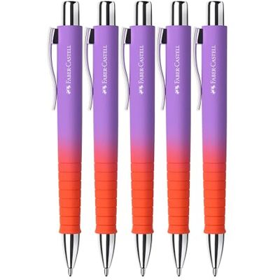 Faber-Castell 205339 Kugelschreiber Poly Ball Punchy Melon, 5 Stück, mit auswechselbarer XB Mine, dokumentenecht Faber-Castell 205339 Kugelschreiber Poly Ball Punchy Melon, 5 Stück, mit auswechselbarer XB Mine, dokumentenecht
