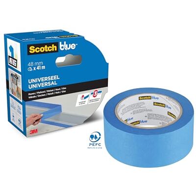 ScotchBlue Premium Malerkrepp Universal, 48 mm x 41 m Scotch Klebeband für Malerarbeiten und Dekoration zum Streichen, Lackieren, Renovieren Abklebeband/Kreppband 100% PEFC ScotchBlue Premium Malerkrepp Universal, 48 mm x 41 m Scotch Klebeband für Malerarbeiten und Dekoration zum Streichen, Lackieren, Renovieren Abklebeband/Kreppband 100% PEFC