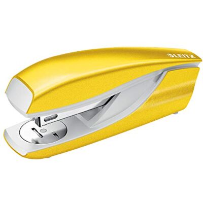 Leitz Heftgerät, 30 Blatt Tacker mit 200 Heftklammern, Hefter aus Metall mit Kunststoffelementen, WOW Serie, Gelb, 55022016 Leitz Heftgerät, 30 Blatt Tacker mit 200 Heftklammern, Hefter aus Metall mit Kunststoffelementen, WOW Serie, Gelb, 55022016