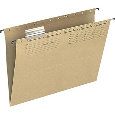 Q-Connect 25 Stück Hängemappen und Zubehör UniReg/ A4 Braun/Aus 250g/qm Natronkarton/mit auswechselbaren Blanco-Schildchen/Metall-Hängenschienen Q-Connect 25 Stück Hängemappen und Zubehör UniReg/ A4 Braun/Aus 250g/qm Natronkarton/mit auswechselbaren Blanco-Schildchen/Metall-Hängenschienen