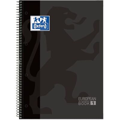 Oxford A4 European Book 1, liniert, 160 Seiten mit farbigen Rändern, mit Whiteboard, Hardcover, schwarz Oxford A4 European Book 1, liniert, 160 Seiten mit farbigen Rändern, mit Whiteboard, Hardcover, schwarz