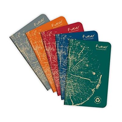 Clairefontaine 68496C Packung mit 5 Heften FOREVER Premium 9x14cm, 90g Recycling Papier, 48 Blatt, liniert, farbig sortiert, 1 Pack Clairefontaine 68496C Packung mit 5 Heften FOREVER Premium 9x14cm, 90g Recycling Papier, 48 Blatt, liniert, farbig sortiert, 1 Pack