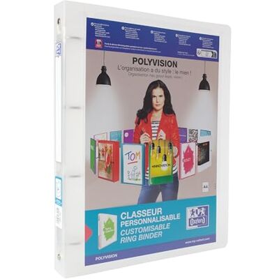 Oxford Ringbuch A4, polyvision, 4 Ringe, 3 cm Rücken, transparent, farblos Oxford Ringbuch A4, polyvision, 4 Ringe, 3 cm Rücken, transparent, farblos