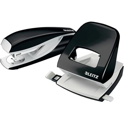 Leitz NeXXt Locher und Heftgerät Set für bis zu 30 Blatt, Inkl. Heftklammern, schwarz, WOW, 50951095 Leitz NeXXt Locher und Heftgerät Set für bis zu 30 Blatt, Inkl. Heftklammern, schwarz, WOW, 50951095