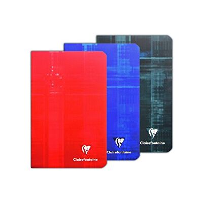 Clairefontaine 63601AMZC Set mit 3 Heften, 48 Blatt, 11 x 17cm, 90g, französische Lineatur, 1 Set, farbig sortiert Clairefontaine 63601AMZC Set mit 3 Heften, 48 Blatt, 11 x 17cm, 90g, französische Lineatur, 1 Set, farbig sortiert