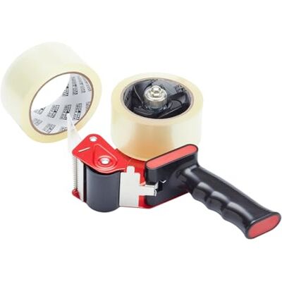 Fit For The Job Klebebandpistole und Spender – robuster Klebebandspender für effiziente Versiegelungs- und Verpackungsanforderungen, 2 Rollen Fit For The Job Klebebandpistole und Spender – robuster Klebebandspender für effiziente Versiegelungs- und Verpackungsanforderungen, 2 Rollen
