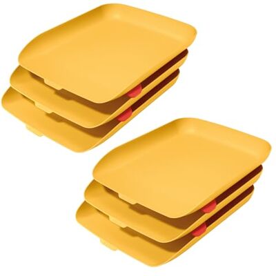 Leitz A4 Briefkorb, 2 x 3er Set, Warmes Gelb, Cosy-Serie, 53580019 Leitz A4 Briefkorb, 2 x 3er Set, Warmes Gelb, Cosy-Serie, 53580019