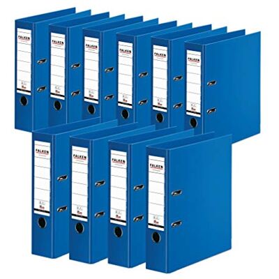 FALKEN 10x Chromocolor Premium-Ordner 8cm breit DIN A4 blau Made in Germany Kunststoffbezug außen und innen FALKEN 10x Chromocolor Premium-Ordner 8cm breit DIN A4 blau Made in Germany Kunststoffbezug außen und innen