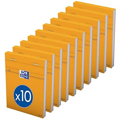 Oxford 10 Stück Notizblöcke, Orange, 8,5 x 12 cm, kleine Karos, 5 mm, 80 Blatt, geheftet, Deckblatt beschichtet, Orange Oxford 10 Stück Notizblöcke, Orange, 8,5 x 12 cm, kleine Karos, 5 mm, 80 Blatt, geheftet, Deckblatt beschichtet, Orange