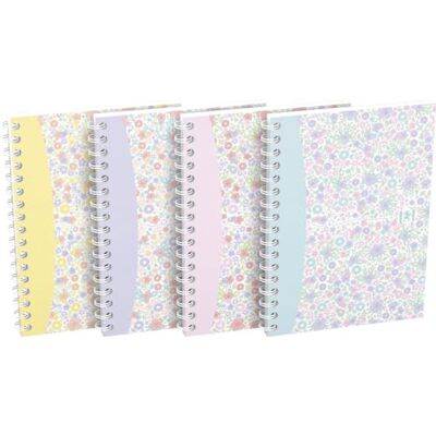 Oxford Spiral Notizbuch A6 Floral kariert, 100 Seiten, Softcover, 4 Designs, 10 Stück Oxford Spiral Notizbuch A6 Floral kariert, 100 Seiten, Softcover, 4 Designs, 10 Stück