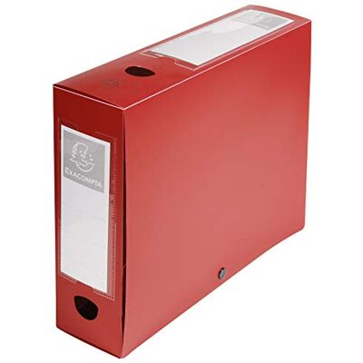 Exacompta 59835E Sammelbox OPAK 80mm mit Druckknopf aus blickdichtem Kunststoff für DIN A4 Archivbox Heftbox Zeichenbox Sammelmappe rot Exacompta 59835E Sammelbox OPAK 80mm mit Druckknopf aus blickdichtem Kunststoff für DIN A4 Archivbox Heftbox Zeichenbox Sammelmappe rot