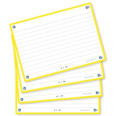 Oxford FLASH 2.0 Karteikarten A6, Lernkarten, 105x148mm, liniert, gelb, 80 Blatt Oxford FLASH 2.0 Karteikarten A6, Lernkarten, 105x148mm, liniert, gelb, 80 Blatt
