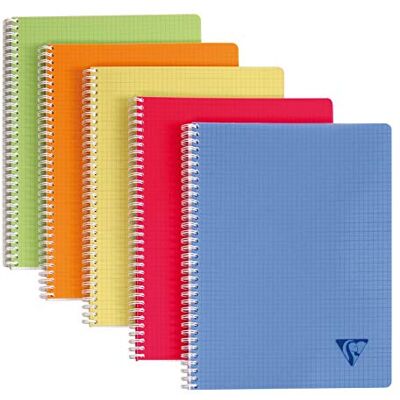 Clairefontaine 328126C Doppelspiralbuch / Collegeblock Linicolor FRESH, 90 Blatt kariert, DIN A4+ 22,5x29,7 cm, Hardcover, farbig sortiert, 1 Stück Clairefontaine 328126C Doppelspiralbuch / Collegeblock Linicolor FRESH, 90 Blatt kariert, DIN A4+ 22,5x29,7 cm, Hardcover, farbig sortiert, 1 Stück