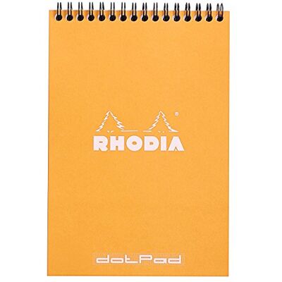 Rhodia 16503C Notizblock Note Pad (mit Doppelspirale, DIN A5, Dot Grid, 80 g, 14.8 x 21 cm, 80 Blatt) 1 Stück orange Rhodia 16503C Notizblock Note Pad (mit Doppelspirale, DIN A5, Dot Grid, 80 g, 14.8 x 21 cm, 80 Blatt) 1 Stück orange