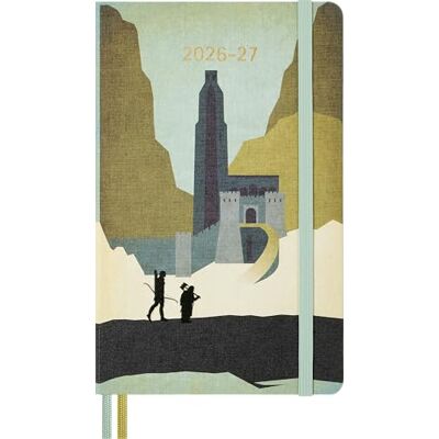 Moleskine Wochenkalender 18 Monate, 2026–2027 Der Herr der Ringe, Hardcover aus Stoff mit Gummiband, Motiv Legolas & Gimli, Large 13 × 21 cm Moleskine Wochenkalender 18 Monate, 2026–2027 Der Herr der Ringe, Hardcover aus Stoff mit Gummiband, Motiv Legolas & Gimli, Large 13 × 21 cm