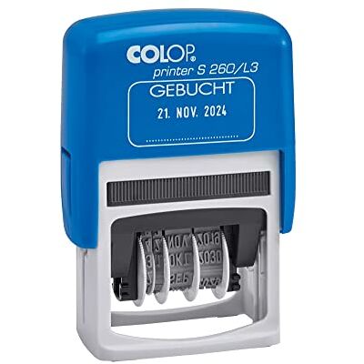 COLOP 105654 Datumstempel Printer S260 Gebucht Abdruck blau-rot COLOP 105654 Datumstempel Printer S260 Gebucht Abdruck blau-rot